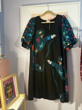 Gorman Panther Embroidered Linen Dress